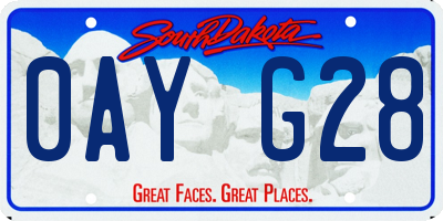 SD license plate 0AYG28