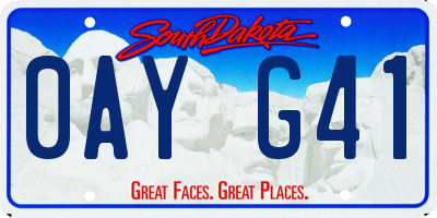 SD license plate 0AYG41
