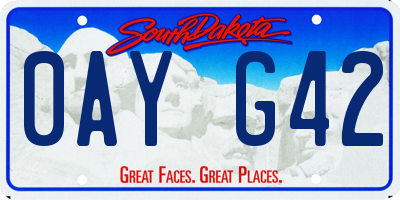 SD license plate 0AYG42