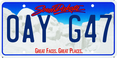 SD license plate 0AYG47