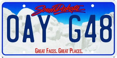 SD license plate 0AYG48