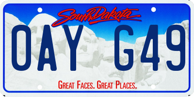 SD license plate 0AYG49
