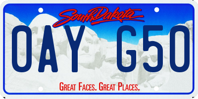 SD license plate 0AYG50