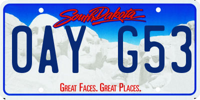 SD license plate 0AYG53
