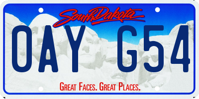 SD license plate 0AYG54