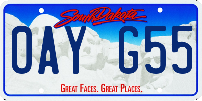 SD license plate 0AYG55