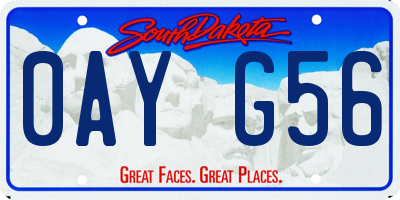 SD license plate 0AYG56