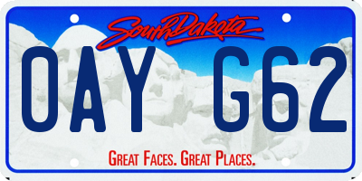 SD license plate 0AYG62