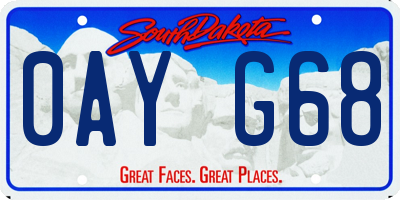 SD license plate 0AYG68