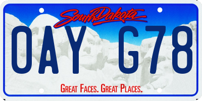 SD license plate 0AYG78