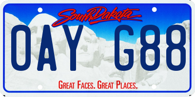 SD license plate 0AYG88