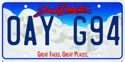 SD license plate 0AYG94