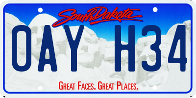 SD license plate 0AYH34