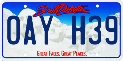 SD license plate 0AYH39