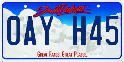 SD license plate 0AYH45