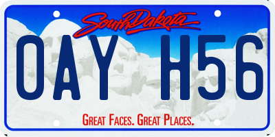 SD license plate 0AYH56