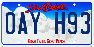 SD license plate 0AYH93