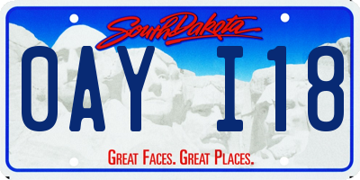 SD license plate 0AYI18