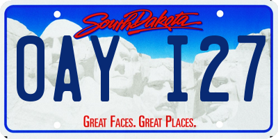 SD license plate 0AYI27