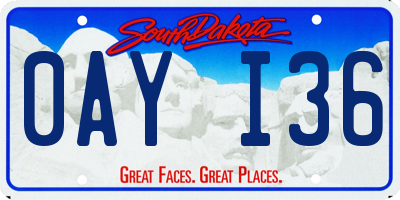 SD license plate 0AYI36