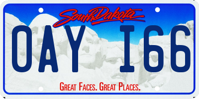 SD license plate 0AYI66