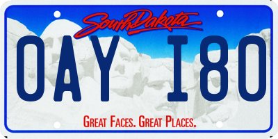 SD license plate 0AYI80