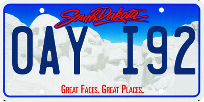 SD license plate 0AYI92