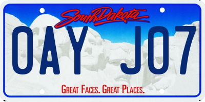 SD license plate 0AYJ07