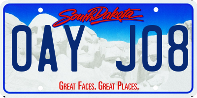 SD license plate 0AYJ08