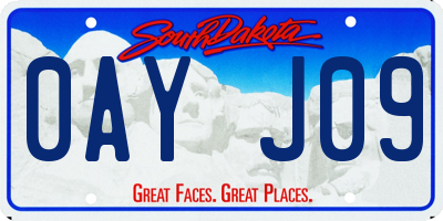 SD license plate 0AYJ09