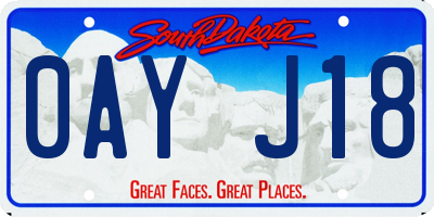 SD license plate 0AYJ18