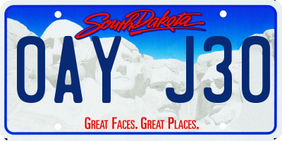 SD license plate 0AYJ30