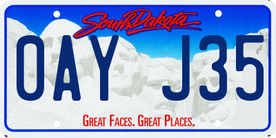 SD license plate 0AYJ35