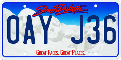 SD license plate 0AYJ36