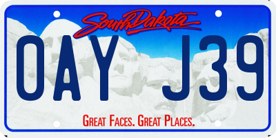 SD license plate 0AYJ39