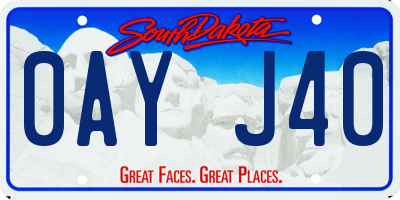 SD license plate 0AYJ40