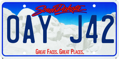 SD license plate 0AYJ42