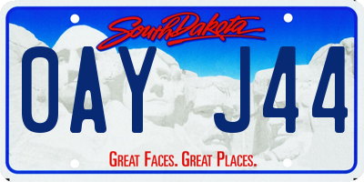 SD license plate 0AYJ44