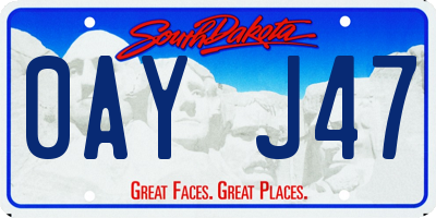 SD license plate 0AYJ47