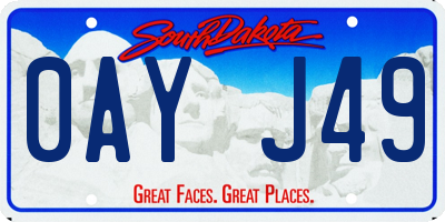 SD license plate 0AYJ49