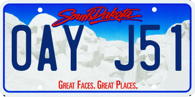 SD license plate 0AYJ51