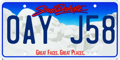 SD license plate 0AYJ58