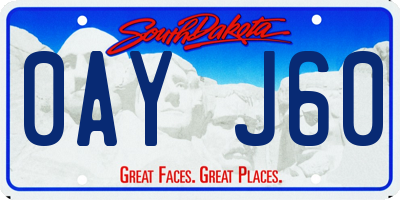 SD license plate 0AYJ60