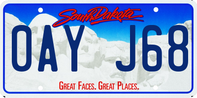 SD license plate 0AYJ68