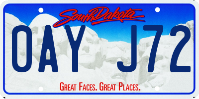 SD license plate 0AYJ72