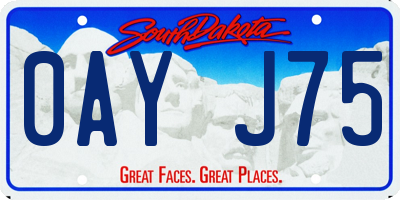 SD license plate 0AYJ75