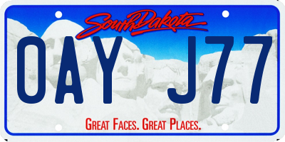 SD license plate 0AYJ77