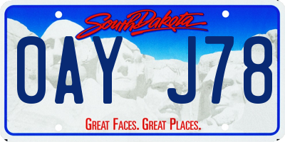 SD license plate 0AYJ78