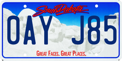 SD license plate 0AYJ85