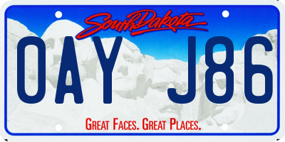 SD license plate 0AYJ86